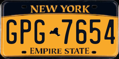 NY license plate GPG7654