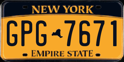 NY license plate GPG7671