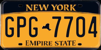 NY license plate GPG7704