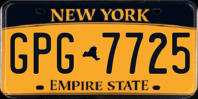 NY license plate GPG7725