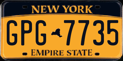 NY license plate GPG7735