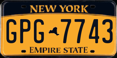 NY license plate GPG7743