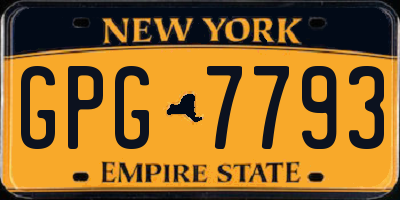 NY license plate GPG7793