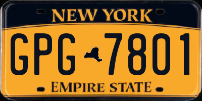 NY license plate GPG7801