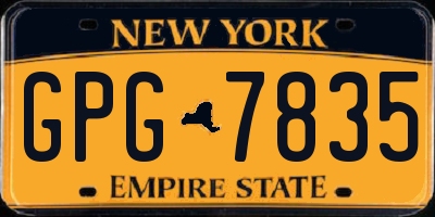NY license plate GPG7835