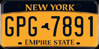 NY license plate GPG7891