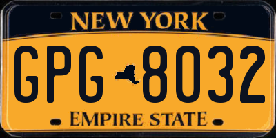 NY license plate GPG8032