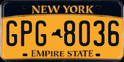 NY license plate GPG8036