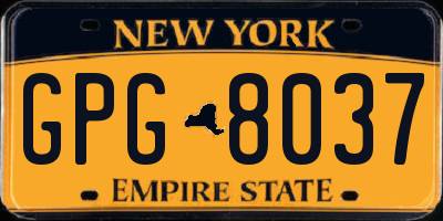 NY license plate GPG8037