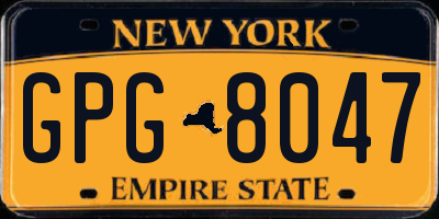 NY license plate GPG8047