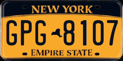 NY license plate GPG8107