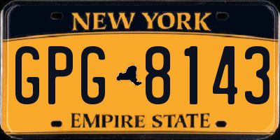 NY license plate GPG8143