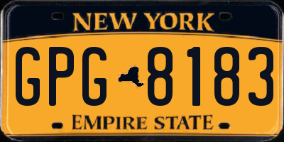 NY license plate GPG8183
