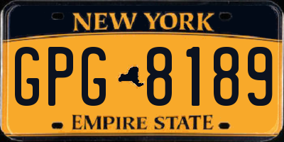 NY license plate GPG8189