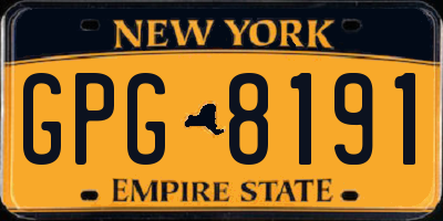 NY license plate GPG8191