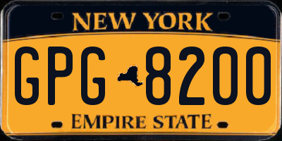 NY license plate GPG8200