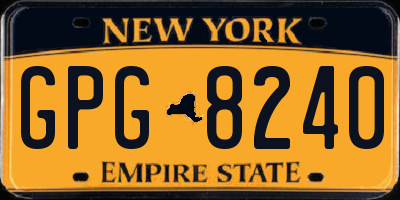 NY license plate GPG8240