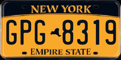 NY license plate GPG8319