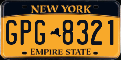 NY license plate GPG8321