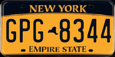 NY license plate GPG8344