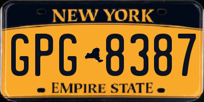 NY license plate GPG8387