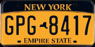 NY license plate GPG8417