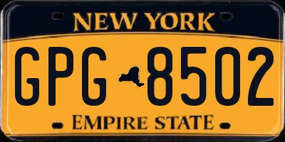 NY license plate GPG8502