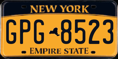NY license plate GPG8523
