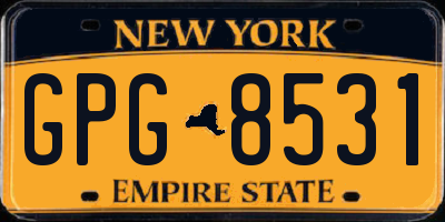 NY license plate GPG8531