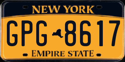 NY license plate GPG8617