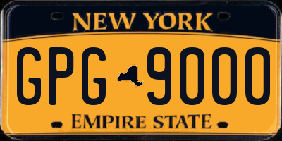 NY license plate GPG9000