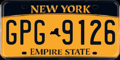 NY license plate GPG9126