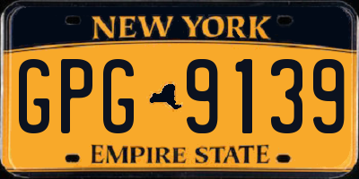 NY license plate GPG9139