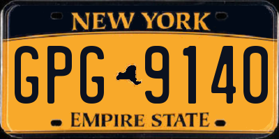 NY license plate GPG9140