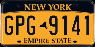 NY license plate GPG9141