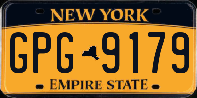 NY license plate GPG9179