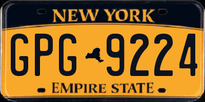 NY license plate GPG9224