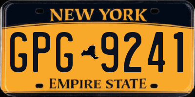 NY license plate GPG9241