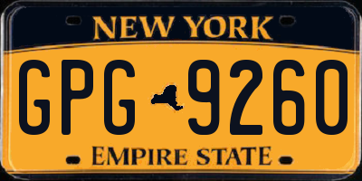 NY license plate GPG9260