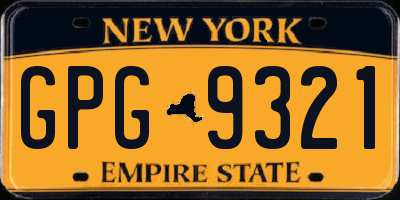NY license plate GPG9321