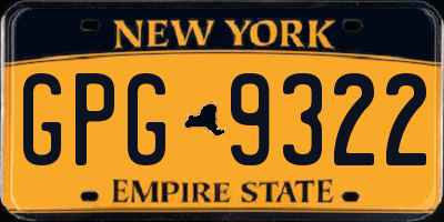 NY license plate GPG9322