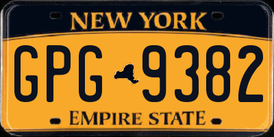 NY license plate GPG9382