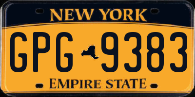NY license plate GPG9383