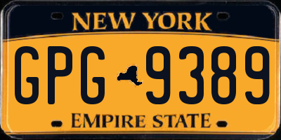 NY license plate GPG9389