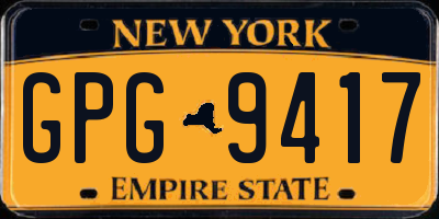 NY license plate GPG9417