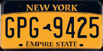 NY license plate GPG9425