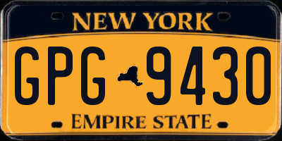NY license plate GPG9430