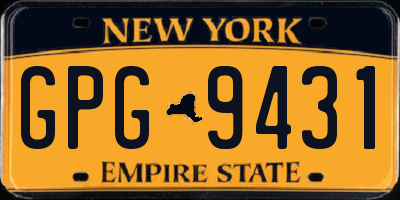 NY license plate GPG9431