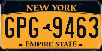 NY license plate GPG9463