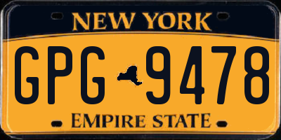 NY license plate GPG9478